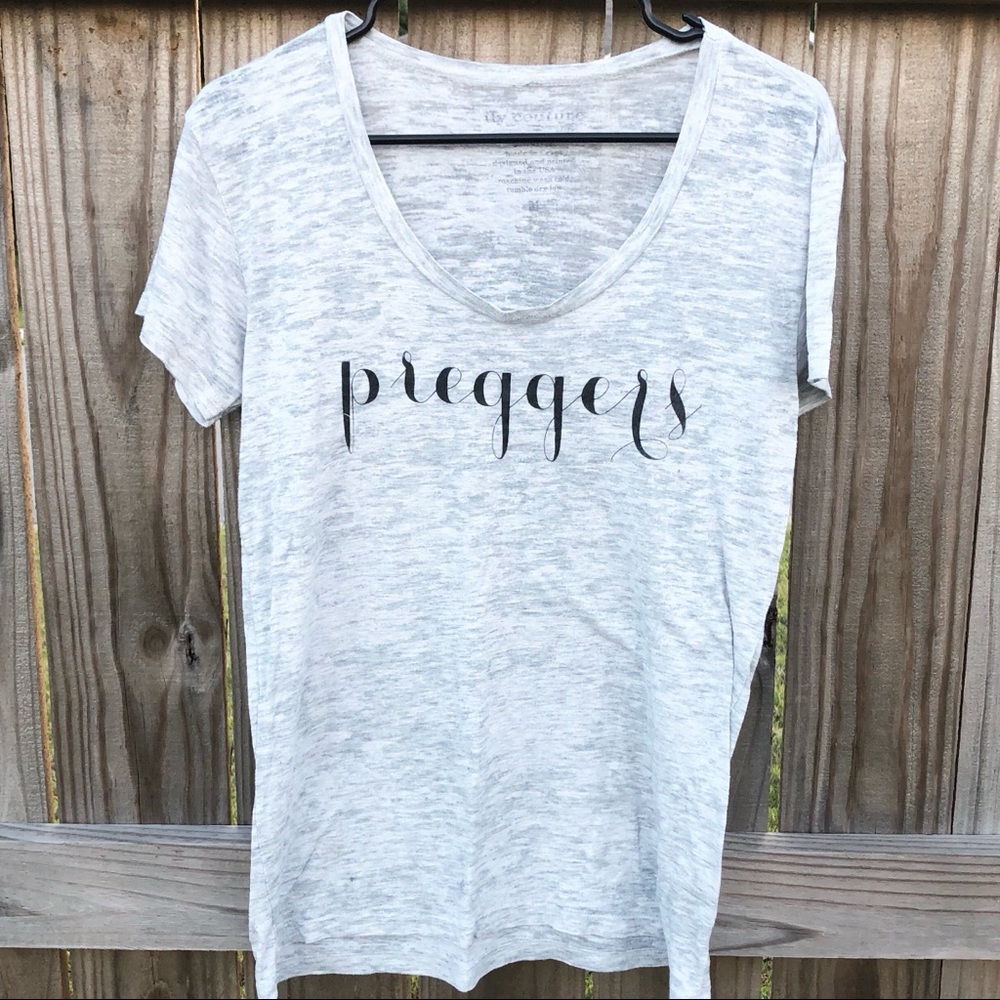 ILY Couture Heathered Gray Preggers Tee